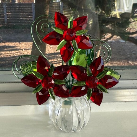 6 Ganz Crystal Creations Acrylic Suncatcher Place Card Holders Floral Butterfly - Picture 6 of 10